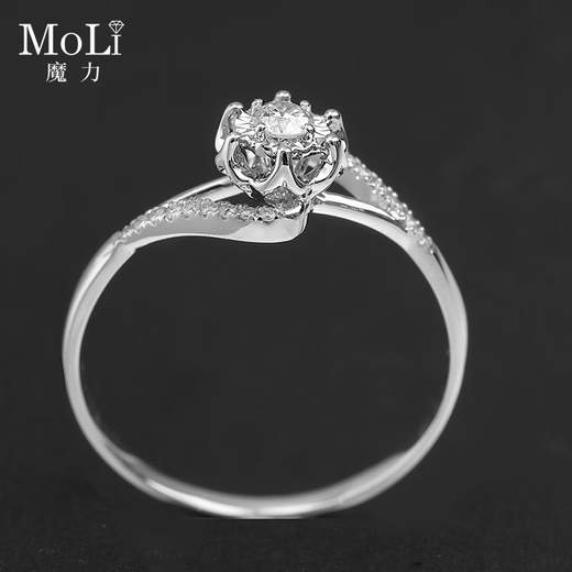 Magic Spot Diamond Ring Natural Diamond Proposal Ring Women's Flower of Love Twisted Arm 18K Gold Small Fractional Diamond Group Set Natural Diamond Ring + Exquisite Packing Box Please contact customer service for details