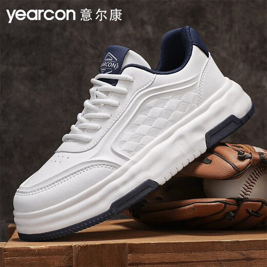 
Yierkang men's shoes 2025 spring casual and versatile height-enhancing white shoes men's light and comfortable men's board shoes sports shoes men 4839 white and blue 41 (255mm)