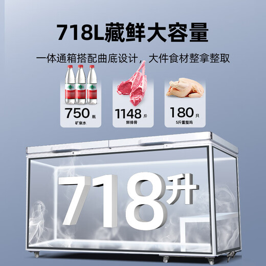 星星（XINGX）冰柜商用大容量商用一级能效518升528GE冷柜卧式冷藏冷冻转换卧保鲜冷柜雪糕店超市餐饮店 【中梁除霜】718L商用冷柜728GE
