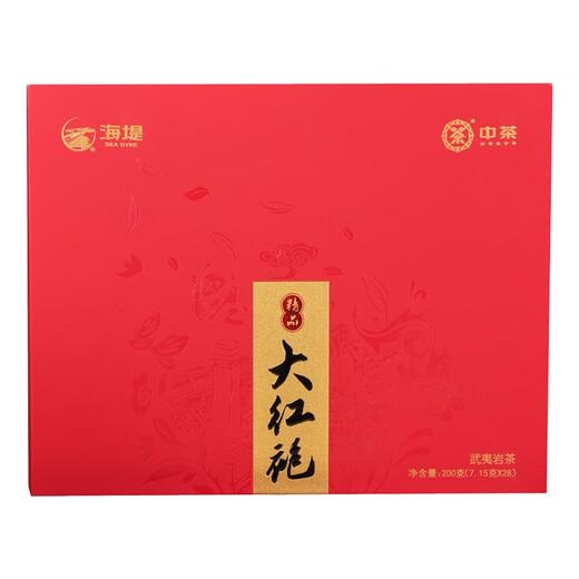 
Zhongcha Xiamen Seawall Tea AT679 Premium Dahongpao Gift Box Special Rock Tea Gift Gift 200g 200g 7.15g 28 soak