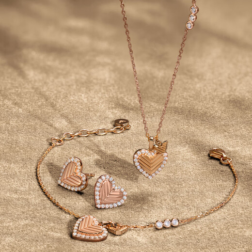 EMPORIO ARMANI Armani Women's Necklace Zircon Love Silver Necklace Birthday Gift for Girlfriend Next Day Delivery EG3625221