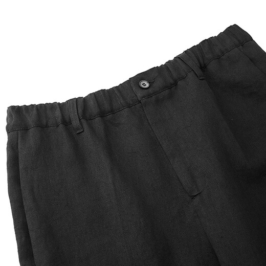 JNBY/Jiangnan Buyi 25 summer new casual pants loose hemp straight pants flexible and comfortable 5P4E13540 001/Black L
