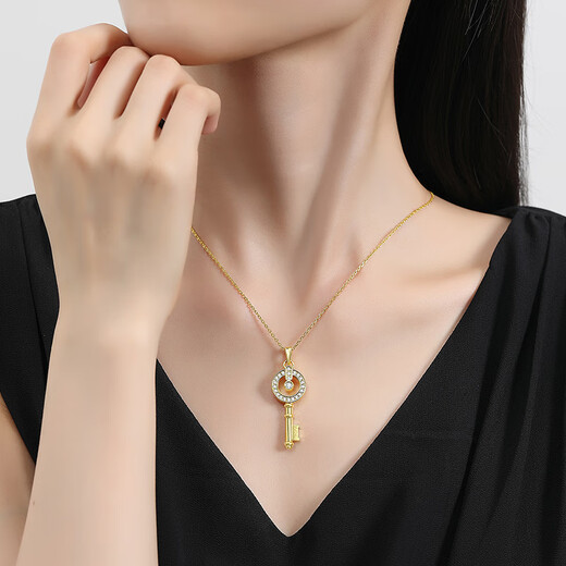 YVONLI signature series lucky key necklace women's light luxury jewelry gift birthday gift gold small size