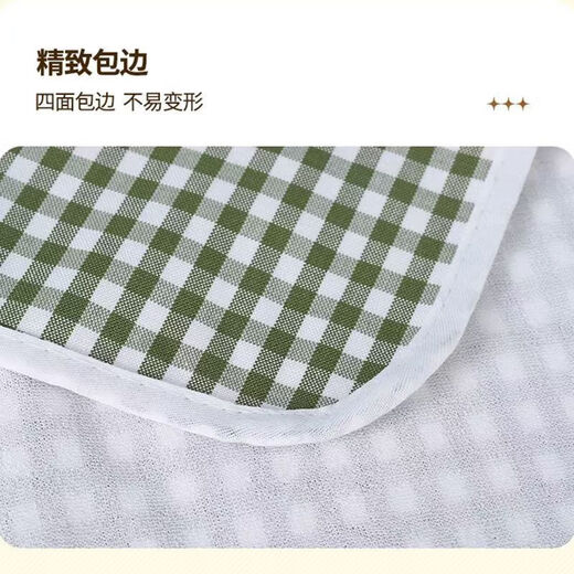 相思桐婴儿苎麻隔尿垫可洗透气超大号婴儿防水床单夏季凉席姨妈垫床上 蓝色格子 70*90