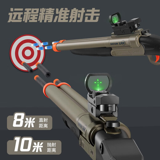 Fusil de chasse aux peluches pour enfants S686 Trolley Revolver Soft Shotgun Toy Hand-Fry Boy's Toy Gun Manual Thance Sheld S686 Double Tube Trolley 79cm (Blue Grey)