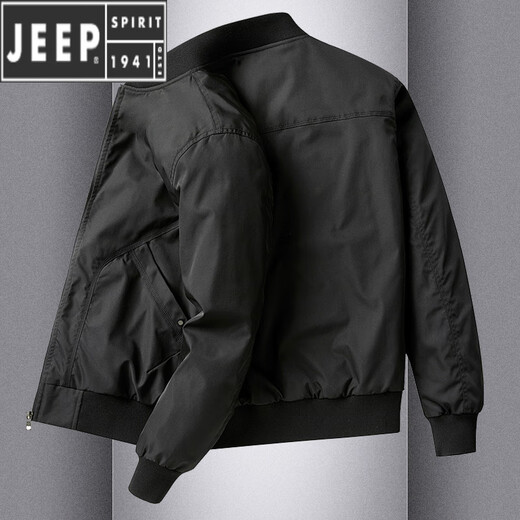 JEEP SPIRITJEEP春秋款男夹克美式休闲工装军旅式外套飞行棒球领中年男装户外 军绿色(加棉款) JEEP9226A M