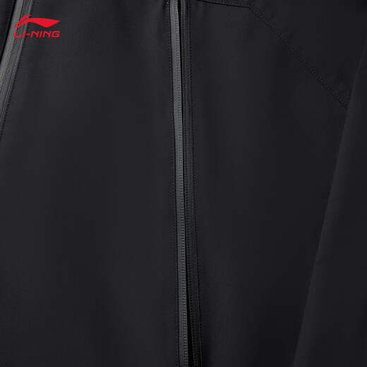 Li Ning Windproof and Water-Repellent丨Assault Jacket for Men and Women Autumn Outdoor Sports Fashion Hooded Cardigan Jacket Fitness Protection Black 451-6 XL