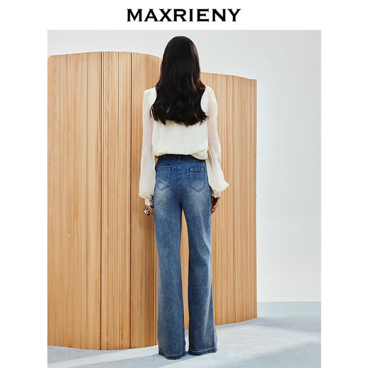 MAXRIENY French embroidered collar bow tie shirt slim fit top for women in white M