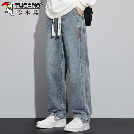 Woodpecker (TUCANO) jeans men's autumn and winter casual pants men's American fashion brand wide-leg straight trousers deep nostalgia L