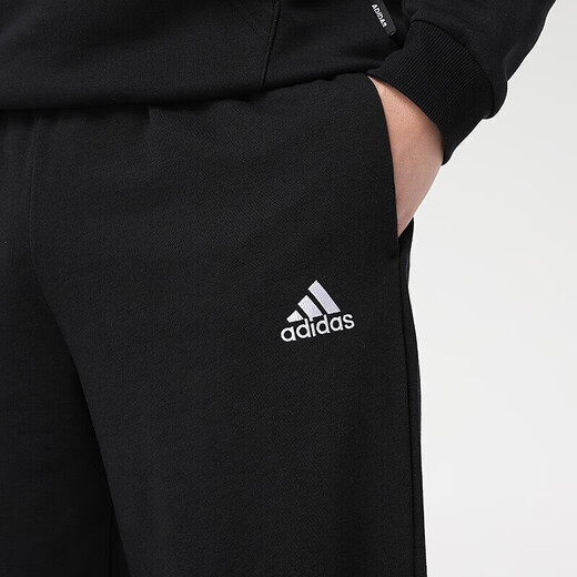 阿迪达斯（adidas）官方男裤 2025秋季新款运动裤透气卫裤宽松休闲长裤直筒裤子 GK9273/黑色-宽松直筒 M