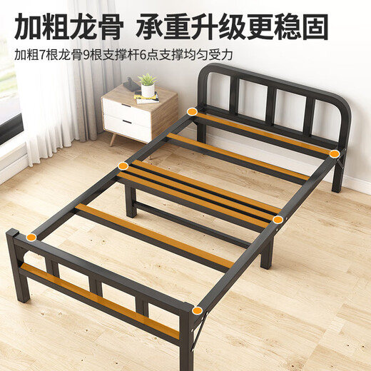 
Full Pin House (no installation) folding bed single bed nap bed nap bed marching bed hospital household accompanying hard board iron bed upgrade lead-1 meter wide 190 long double fold stable and durable