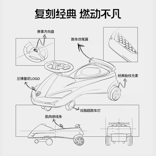 Lamborghini (Automobili Lamborghini) Kinder Twist Car Anti-Rolling 1-3-6 Jahre alte Spielzeugauto-Jährige Geschenke Rutschen Musikrücker