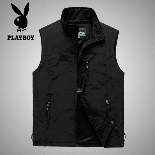 Playboy printemps et automne Nouveau gilet masculin en plein air terrestre décontracté d'âge moyen et jeunes photographie de pêche gilet gilet horse sport veste veste khaki xl