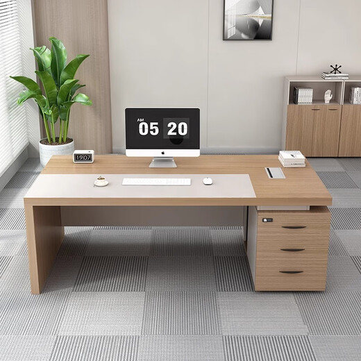 Fubaisen boss desk single-seat office desk and chair combination simple modern office computer desk supervisor desk manager financial desk 1.6 meters desk