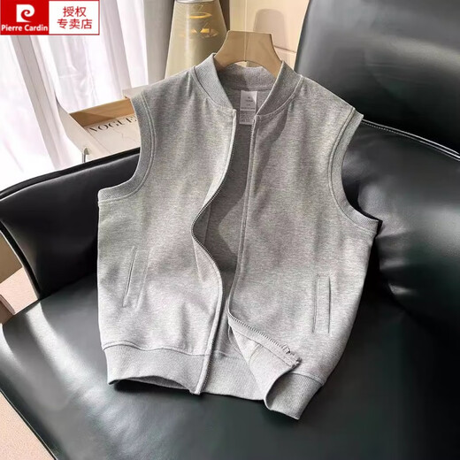 皮尔卡丹（pierre cardin）立领马夹外套女2025春夏季新款纯色休闲运动宽松圆领马甲拉链卫衣 841#白色 XL