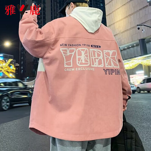 雅鹿春季外套男潮流港风夹克男装衬衫街头休闲上衣衣服春秋款男士外衣 D687黑色 常规 5XL （推荐180-220斤）