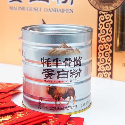 智力山东阿胶蛋白粉6罐*1盒牦牛骨髓蛋白粉 中老年益生元高钙蛋白粉 牦牛骨髓蛋白粉1050g(175g*6罐)