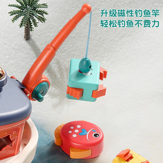 Smart Little Expert Children's Fishing Magnetic Toy Electric Universal Boat Toddler Puzzle 1 to 3 Years Old 6 Female Baby One Year Old Gift Boy Multifunctional Fishing Boat Green 9914C 3 Sections No. 5 + Screwdriver