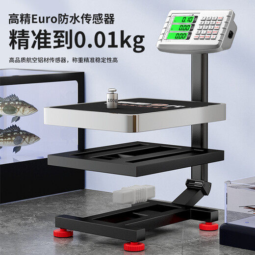 Today's selection (jinxuan) waterproof floor-standing electronic scale, commercial platform scale, high-precision 150kg electronic scale, cargo scale, 300kg stall aquatic products, seafood and fruit express scale, front and rear dual-screen display, 300kg stainless steel waterproof model - accurate and durable