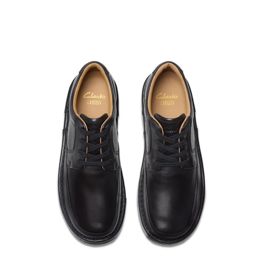 Clarks Qile air cushion king series men's shoes new soft and breathable business casual commuter lovable leather shoes daddy shoes black 261798387 42