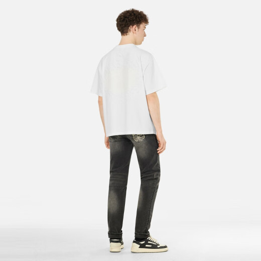 
EVISU Fu Shen New Summer Products for 2025 Men's Dragon Pattern Print Loose T-Shirt 2ESHTM5TS1098LFCT White M [Loose optional 1 size]