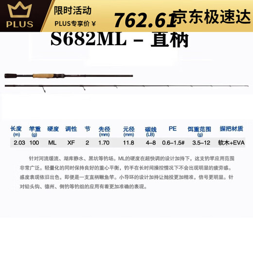 筏芯尔鱼法师路亚竿新款禅虫竿超快调蝉婵钓鳜鱼鲈鱼翘嘴竿黑坑竞技一 682m 1米 C-枪柄