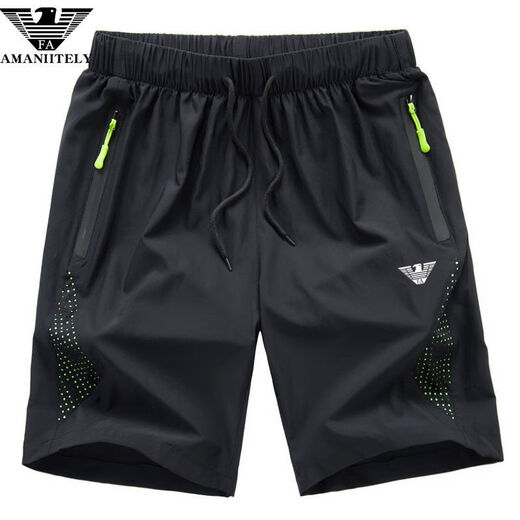 Emporio Armani Sportshorts Herren dünne schnell trocknende Eis Seidenhose Loose Casual Prise Hosen Sommer Amn11-9906 Schwarz Orange 2xl 140-153jin [Jin entspricht 0,5 kg]