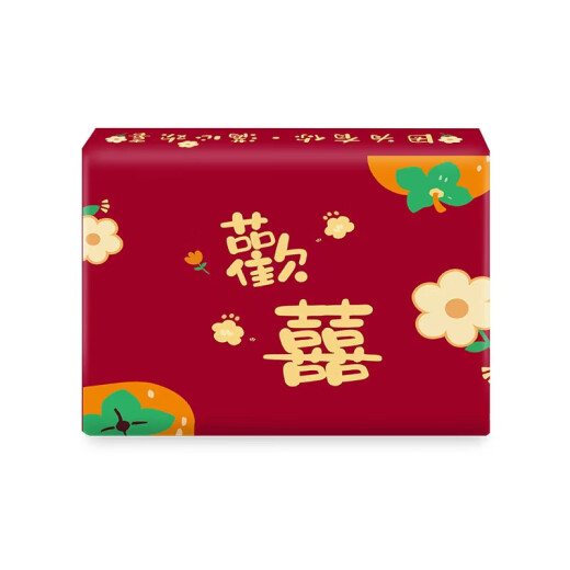 【京东物流】抽纸餐巾纸卫生纸4层加厚生活春节节庆多用面巾纸抽 欢喜1包福利装-60抽
