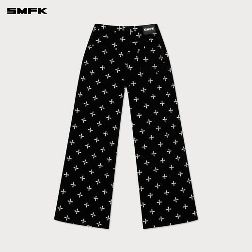 
SMFK cross classic wide-leg jeans retro loose casual and versatile Xu Jingyun same style PD005BJ/BG/LG/CW Black Garden XS