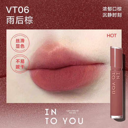 INTO YOU Huang Zihongfan's same style lip glaze velvet lip glaze lipstick lip mud birthday gift for girls New Year gift VT06