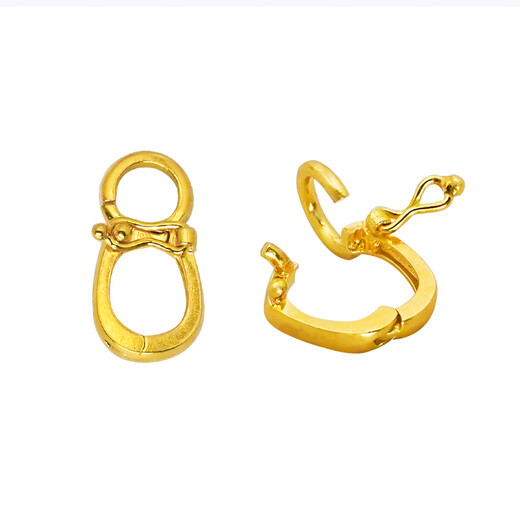 Fat Donglai's same K gold jewelry universal buckle 18K gold versatile universal accessories pendant buckle head can be connected through the opening 18k gold yellow 18K glossy large horizontal buckle