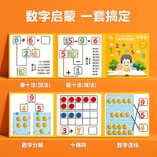Zehn Grid mathematische Zusatz- und Subtraktionsunterrichtshilfen arithmetische Zahlen innerhalb von 20 Kindergarten-Zahlen Erleuchtung Spielzeug Zwei-zu-10-Nrap
