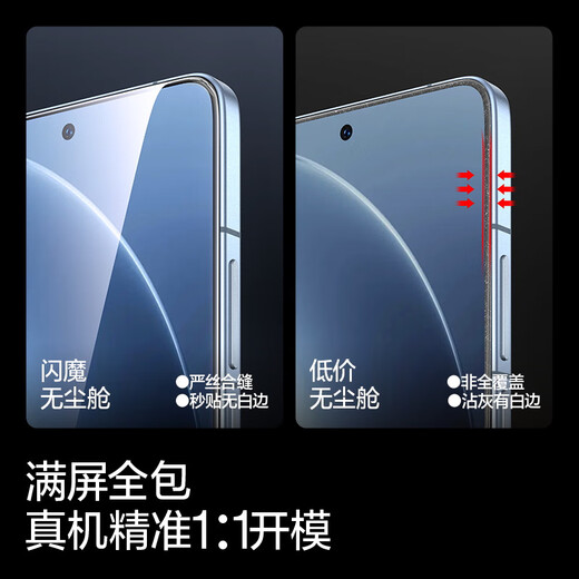 Flash Magic [ultrasonic second unlock] suitable for Redmi K80 tempered film k80 Pro full screen mobile phone film redmi K80 full coverage high-definition dust removal protective film paste dust removal porcelain crystal special film * 1 set + single film