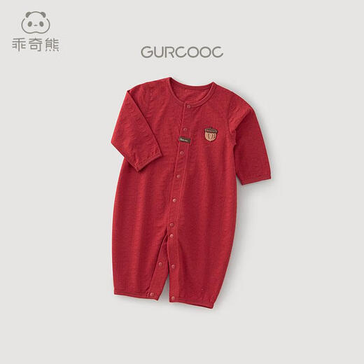 Guiqi Bear baby pure cotton jumpsuit summer thin red full moon one-year-old clothing baby air-conditioning clothing hayi crawling clothing spring and autumn