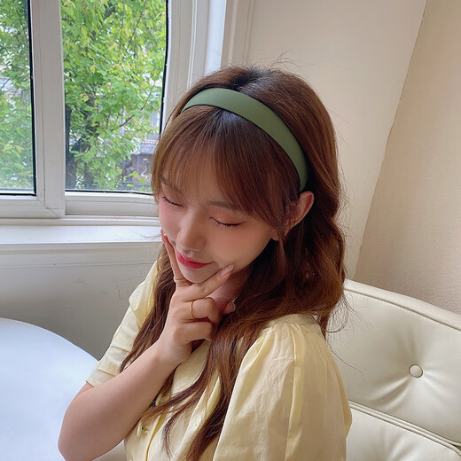 Suyi embroidered 2.5cm frosted widened face wash headband for women Korean version versatile outer wear headband simple toothed anti-slip hairpin 2.5cm - black