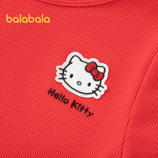 Balabala girls short-sleeved T-shirt 2025 summer hollow HelloKittyIP mall same style 201225117006