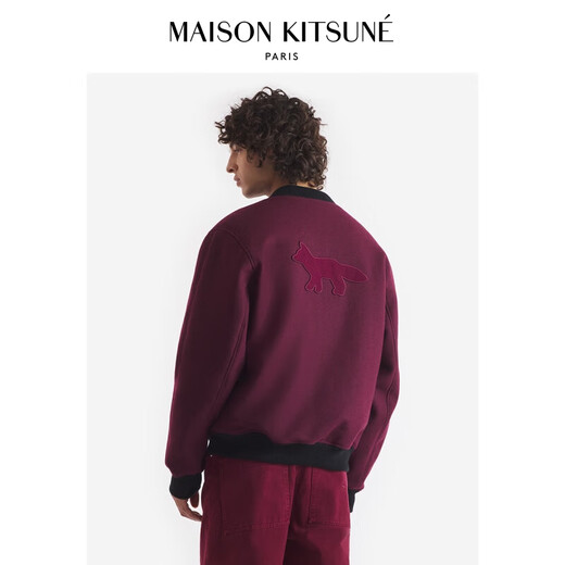 Maison Kitsune Männer und Frauen gleicher Stil Herbst und Winter Zhenli Handschrift Serie Wolle Mischung Casual Jacke P677 [Encore Red] s