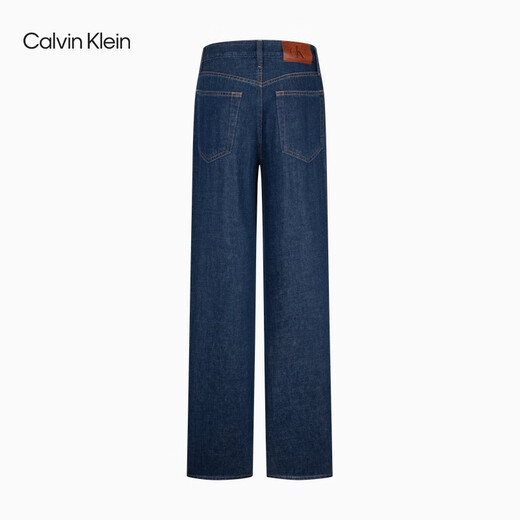 Calvin KleinJeans【复刻90系列】25春夏新款女士ck亚麻直筒牛仔裤47AB718 RBW-牛仔深蓝 28