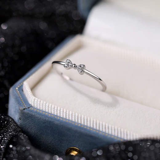 Pina Ling bow ring for women, female niche design, high-end open jewelry gift single ring, tail ring for girlfriend, bow ring