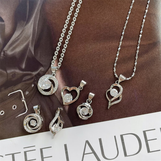 Shiyi single pendant Pt950 pure platinum, non-fading, non-allergenic, moissanite diamond 18k pure white gold single pendant without chain for children, masonry small waist