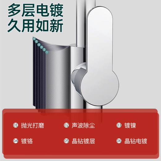 Kitchen sink faucet hot and cold sink faucet Big curve hot and cold kitchen faucet + 60cm pipe