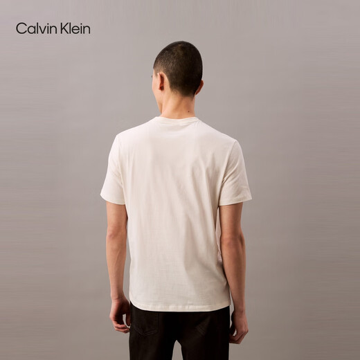 Calvin Kleinjeans25 Frühlings- und Sommer-Herren-Casual-Pendler CK Letter Print Pure Baumwollgestrickte Kurzarm T-Shirt 4RB831G