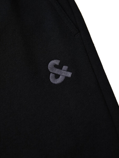 JACK&JONES new spring and summer fashionable commuting simple versatile comfortable solid color cotton sports sweatpants straight casual pants for men E40 black-legged XS