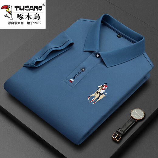 Carpintería de carpintería (tucano) Camiseta de seda informal de mediana edad de hielo de mediana edad de la solapa de manga corta Camisa de polo para hombres Papá de manga corta 999 Polvo de cuero L 17084A recomendado 120-130Jin [Jin iguala 0.5 kg]
