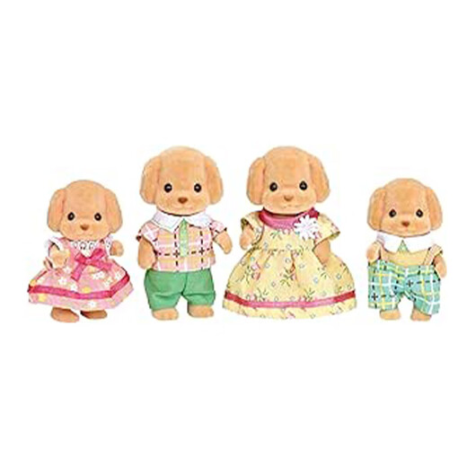 [Quality new product] Sylvanian families Japanese version of Poodle family Playing house girls toy doll set Gifts for children