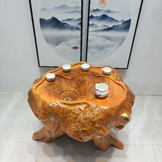 Racine sculpture table table table de thé salon petit ménage pur bois massif naturel naturel arbre racine root thé de thé de thé de thé chaise balcon 3519 huile fir tumoral