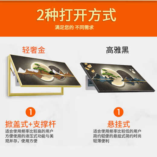 
Hanxuan Rizhao Jinshan Living Room Electric Meter Box Decoration Painting Horizontal Large Size Power Switch Covering Modern Simple Hanging Painting JD14988 100*50cm (Covering 90*40) Lifting cover/support pole gold frame