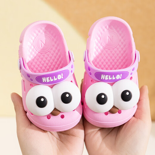 2025 nuevas sandalias para niños para niños Niños lindos dibujos animados que no son deslizamientos y zapatos duraderos de los agujeros de color rosa 18.5 [Adecuado para el tamaño de 18-19 pies]
