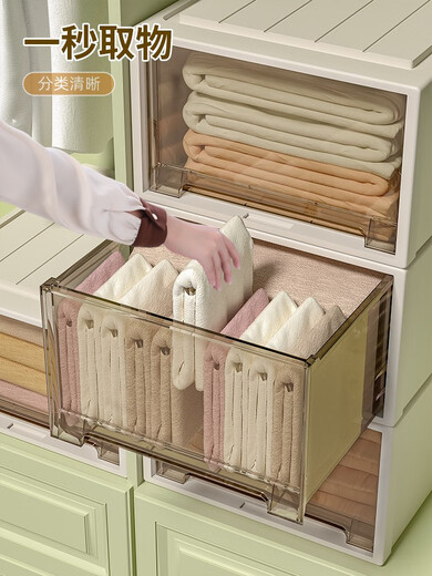 Schublade Aufbewahrungsbox Kunststoff Haushalt Transparent Aufbewahrungsaufbewahrung Kleiderschrank Kleidung Aufbewahrungsartifaktschubladen -Exportmodell 3536 Tiefe 47 Breite 35 Höhe 36 cm vier Elfenbein Weiß 0 Schicht