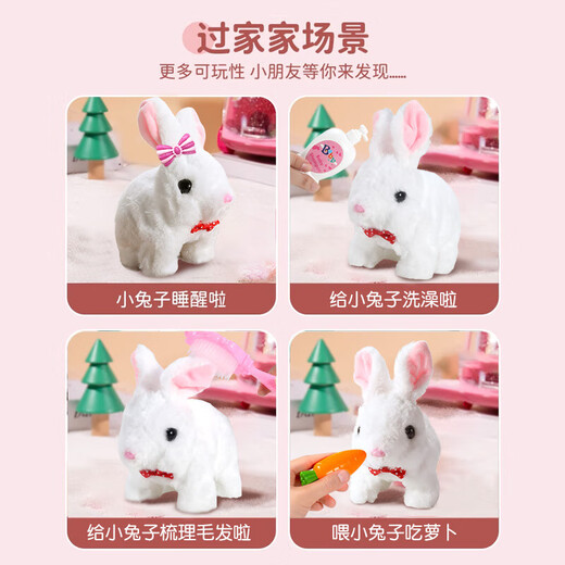 Condira Family Children's House Playing Bunny Doll Toys 3-6 Years Old Girl's Birthday Gift Simulation Animals